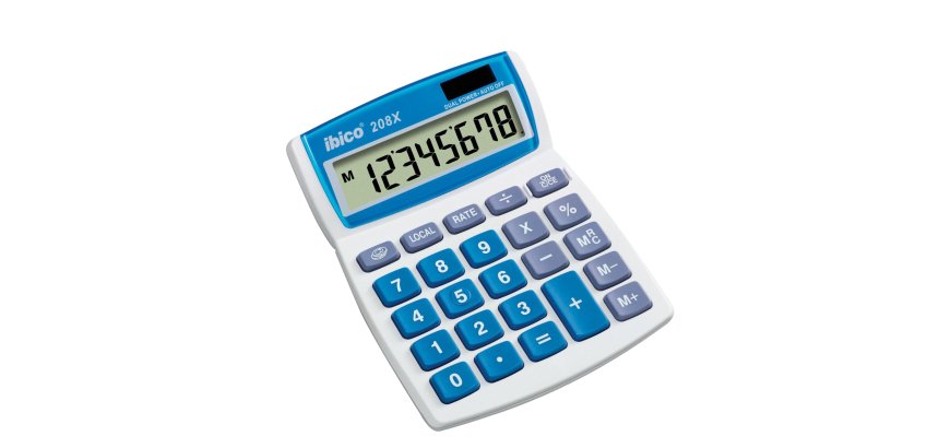 Calcolatrice da tavolo 208X - 8 cifre - bianco - Ibico
