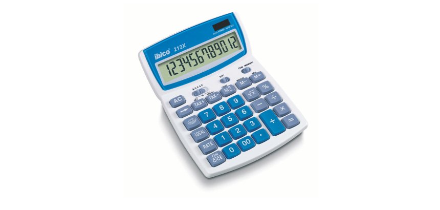 Calcolatrice da tavolo 212X - 12 cifre - bianco - Ibico