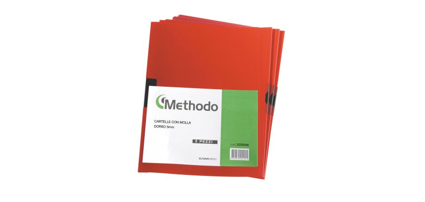 Cartellina con molla Spring File - A4 - dorso 5 mm - PP - rosso - Methodo