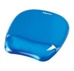 Mousepad con poggiapolsi in gel - blu trasparente - Fellowes