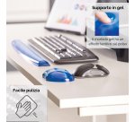 Poggiapolsi in gel - blu trasparente - Fellowes