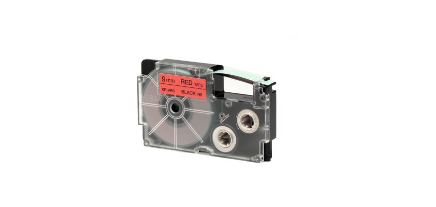 Nastro - 9 mm x 8 mt - nero/rosso - Casio