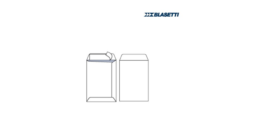 Busta a sacco Mailpack - strip adesivo - 16 x 23 cm - 80 gr - bianco - Blasetti - conf. 100 pezzi