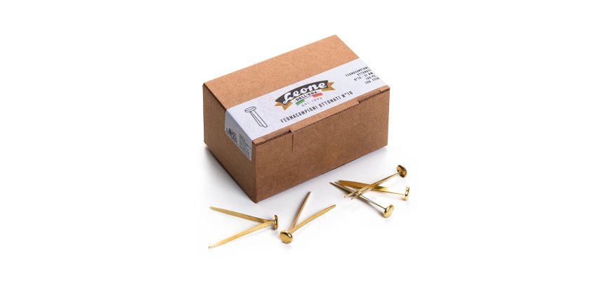 Fermacampioni ottonati - n. 10 - 5 cm - Leone - conf. 100 pezzi