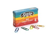 Fermagli metallizzati - n. 4 - 3,2 cm - colori assortiti - Leone - conf. 50 pezzi