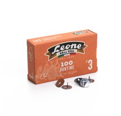 Puntine - n. 3 - acciaio lucido - Leone - conf. 100 pezzi