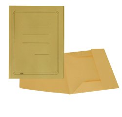 Cartellina 3 lembi con stampa - 200 gr - 25 x 33 cm - cartoncino manilla - giallo - Cartotecnica del Garda - conf. 50 pezzi