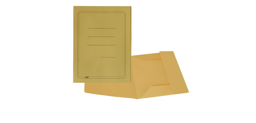 Cartellina 3 lembi con stampa - 200 gr - 25 x 33 cm - cartoncino manilla - giallo - Cartotecnica del Garda - conf. 50 pezzi