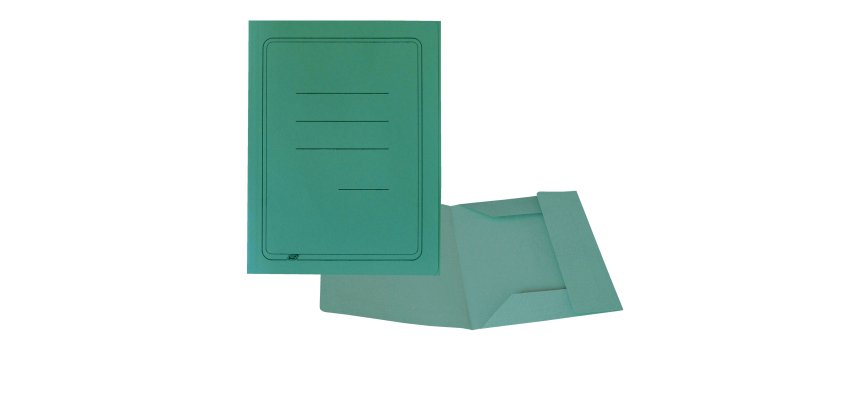 Cartellina 3 lembi con stampa - 200 gr - 25 x 33 cm - cartoncino manilla - verde - Cartotecnica del Garda - conf. 50 pezzi
