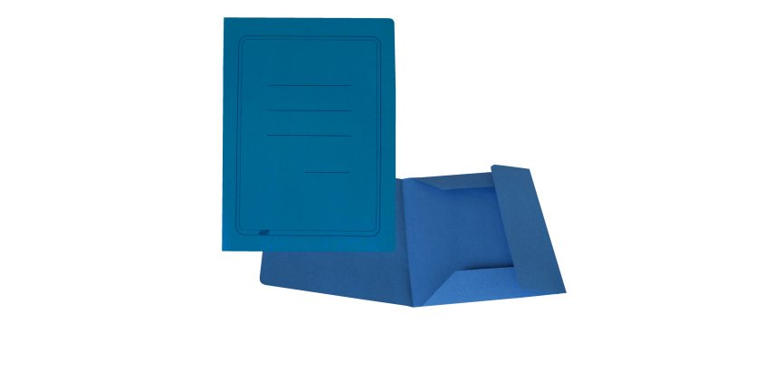 Cartellina 3 lembi con stampa - 200 gr - 25 x 33 cm - cartoncino manilla - azzurro - Cartotecnica del Garda - conf. 50 pezzi