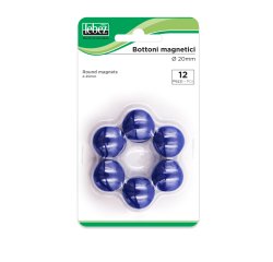 Bottoni magnetici - diametro 2 cm - blu - Lebez - blister 12 pezzi