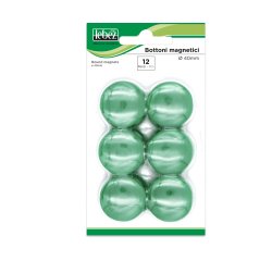 Bottoni magnetici - diametro 4 cm - verde - Lebez - blister 12 pezzi