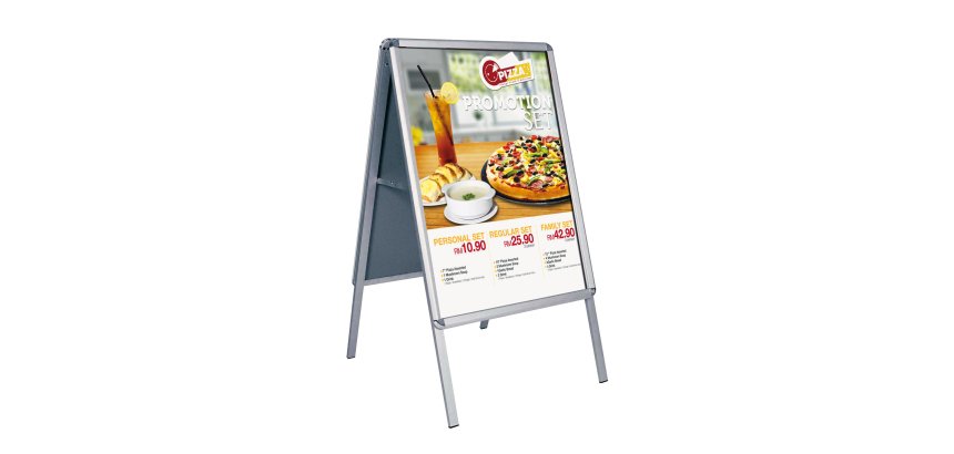 Cavalletto bifacciale - cornici a scatto - 70 x 100 cm
