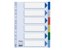 Separatore - 6 tasti colorati - PPL - A4 - multicolore - Esselte