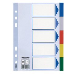 Separatore - 5 tasti colorati - PPL - A5 - multicolore - Esselte