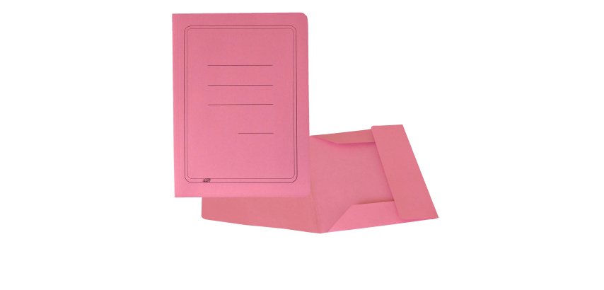 Cartellina 3 lembi con stampa - 200 gr - 25 x 33 cm - cartoncino manilla - rosa - Cartotecnica del Garda - conf. 50 pezzi