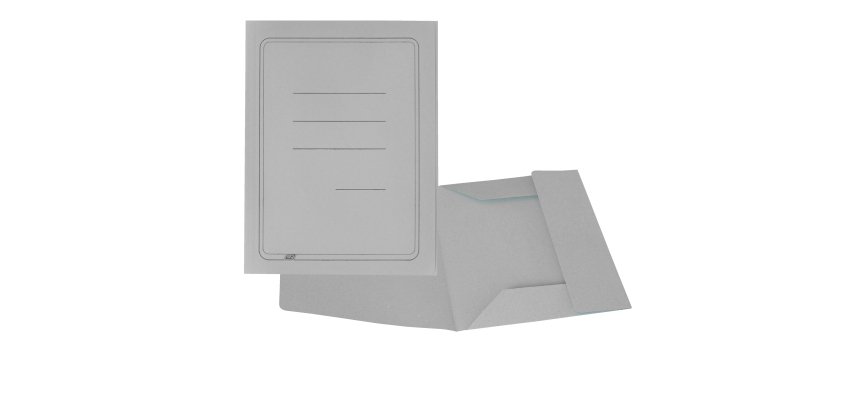 Cartellina 3 lembi con stampa - 200 gr - 25 x 33 cm - cartoncino manilla - grigio - Cartotecnica del Garda - conf. 50 pezzi