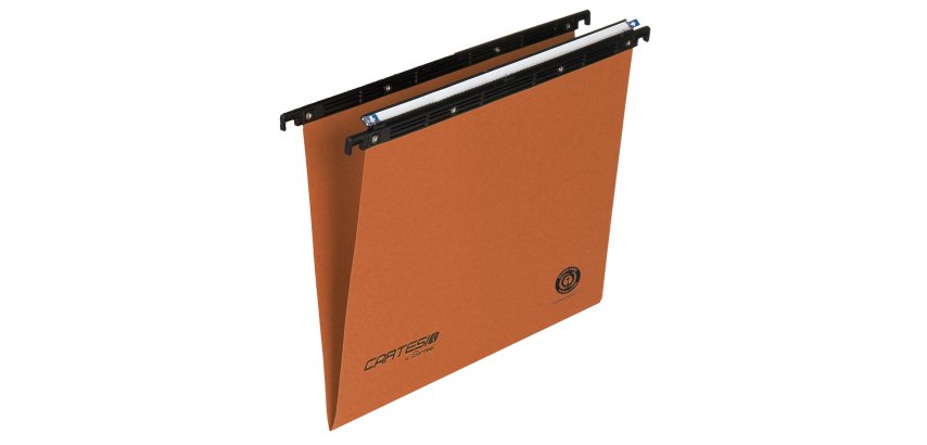 Cartella sospesa Cartesio - cassetto - interasse 33 cm - fondo V - 31,3 x 25 cm - arancio - Bertesi