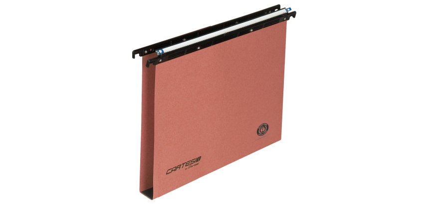 Cartella sospesa Cartesio - cassetto - interasse 38 cm - fondo U - 36 x 25 cm - arancio - Bertesi