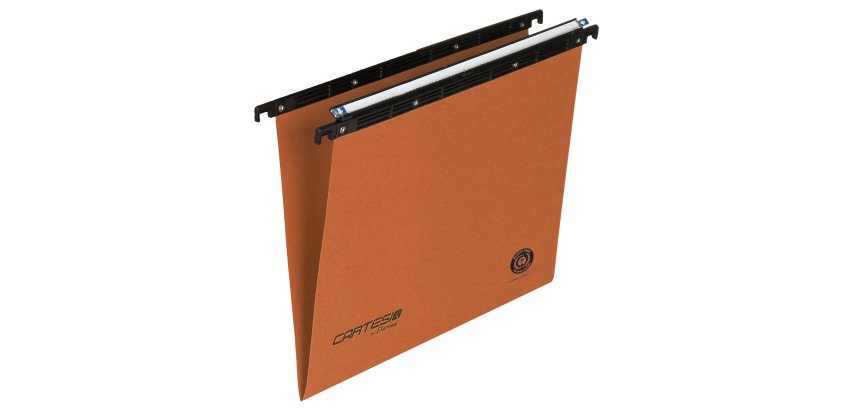 Cartella sospesa Cartesio - cassetto - interasse 39 cm - fondo V - 37 x 25 cm - arancio - Bertesi