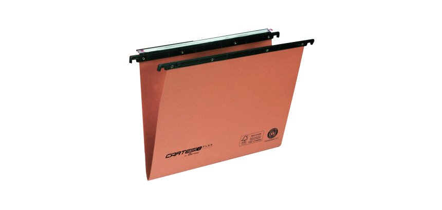Cartella sospesa Cartesio Plus - cassetto - interasse 33 cm - fondo V - 31,3 x 25 cm - arancio - Bertesi