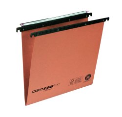 Cartella sospesa Cartesio Plus - cassetto - interasse 39 cm - fondo V - 37 x 25 cm -  arancio - Bertesi