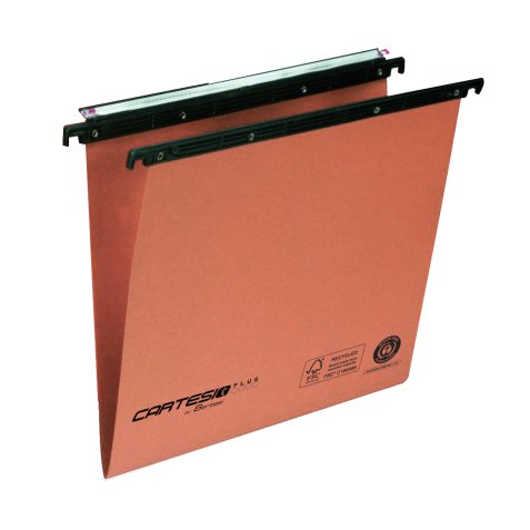 Cartella sospesa Cartesio Plus - cassetto - interasse 39 cm - fondo V - 37x25 cm -  arancio - Bertesi