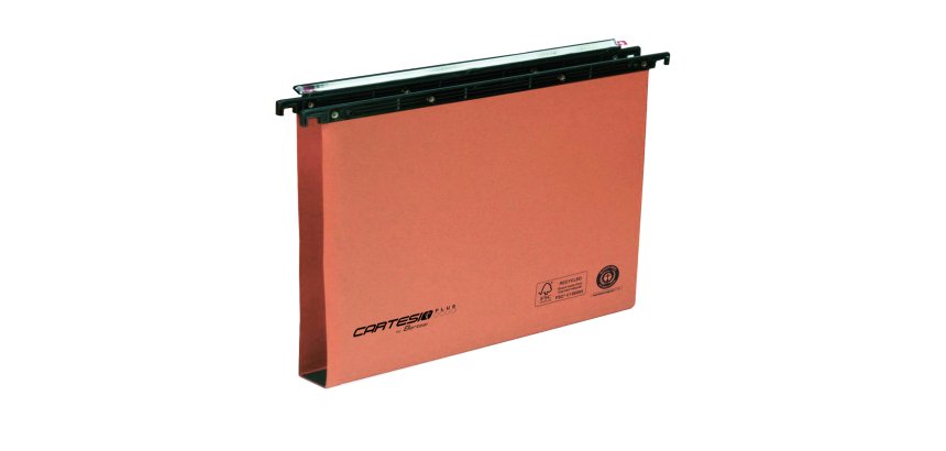 Cartella sospesa Cartesio Plus - cassetto - interasse 39 cm - fondo U - 37 x 25 cm -  arancio - Bertesi