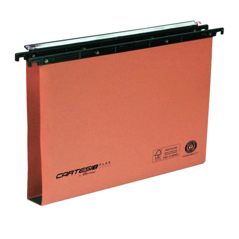 Cartella sospesa Cartesio Plus - cassetto - interasse 39 cm - fondo U - 37 x 25 cm -  arancio - Bertesi