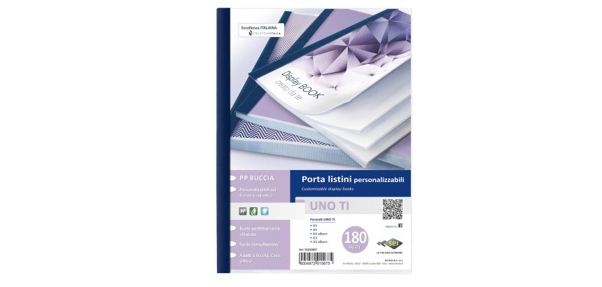Portalistini personalizzabile Uno TI - 22x30 cm - 180 buste - blu - Sei Rota
