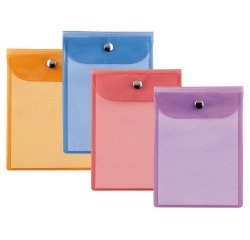 Busta con bottone Press 7 Color - PVC - 18x24 cm - colori assortiti - Sei Rota