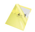 Cartellina a L - A4 - PVC - liscio pesante - giallo cristallo - Esselte - conf. 25 pezzi