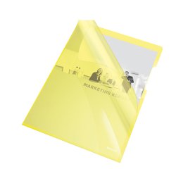 Cartelline a L - PVC - liscio - 21x29,7 cm - giallo cristallo - Esselte - conf. 25 pezzi
