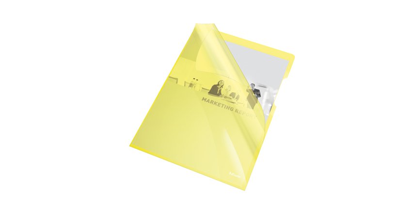 Cartellina a L - A4 - PVC - liscio pesante - giallo cristallo - Esselte - conf. 25 pezzi