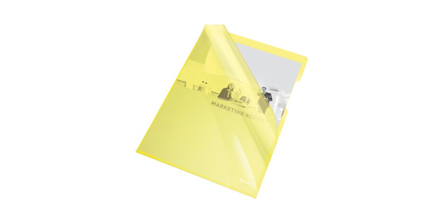 Cartellina a L - A4 - PVC - liscio pesante - giallo cristallo - Esselte - conf. 25 pezzi