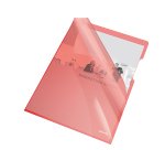 Cartellina a L - A4 - PVC - liscio pesante - rosso cristallo - Esselte - conf. 25 pezzi