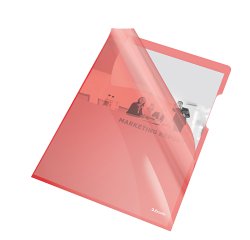Cartelline a L - PVC - liscio - 21x29,7 cm - rosso cristallo - Esselte - conf. 25 pezzi