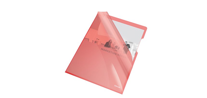 Cartellina a L - A4 - PVC - liscio pesante - rosso cristallo - Esselte - conf. 25 pezzi