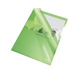 Cartellina a L - A4 - PVC - liscio pesante - verde cristallo - Esselte - conf. 25 pezzi