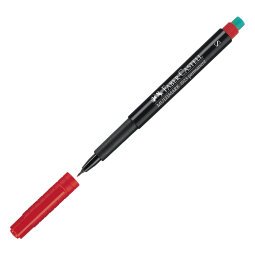 Pennarello Multimark universale permanente con gomma  - punta superfine 0,4mm - rosso - Faber Castell