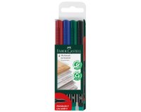 Faber-Castell 152304 permanent marker Black, Blue, Green, Red 4 pc(s)