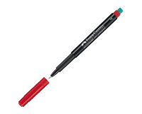 Pennarello Multimark universale permanente con gomma - rosso - punta fine 0,6mm - Faber-Castell