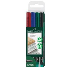 Faber-Castell MULTIMARK permanent marker Black, Blue, Green, Red 4 pc(s)
