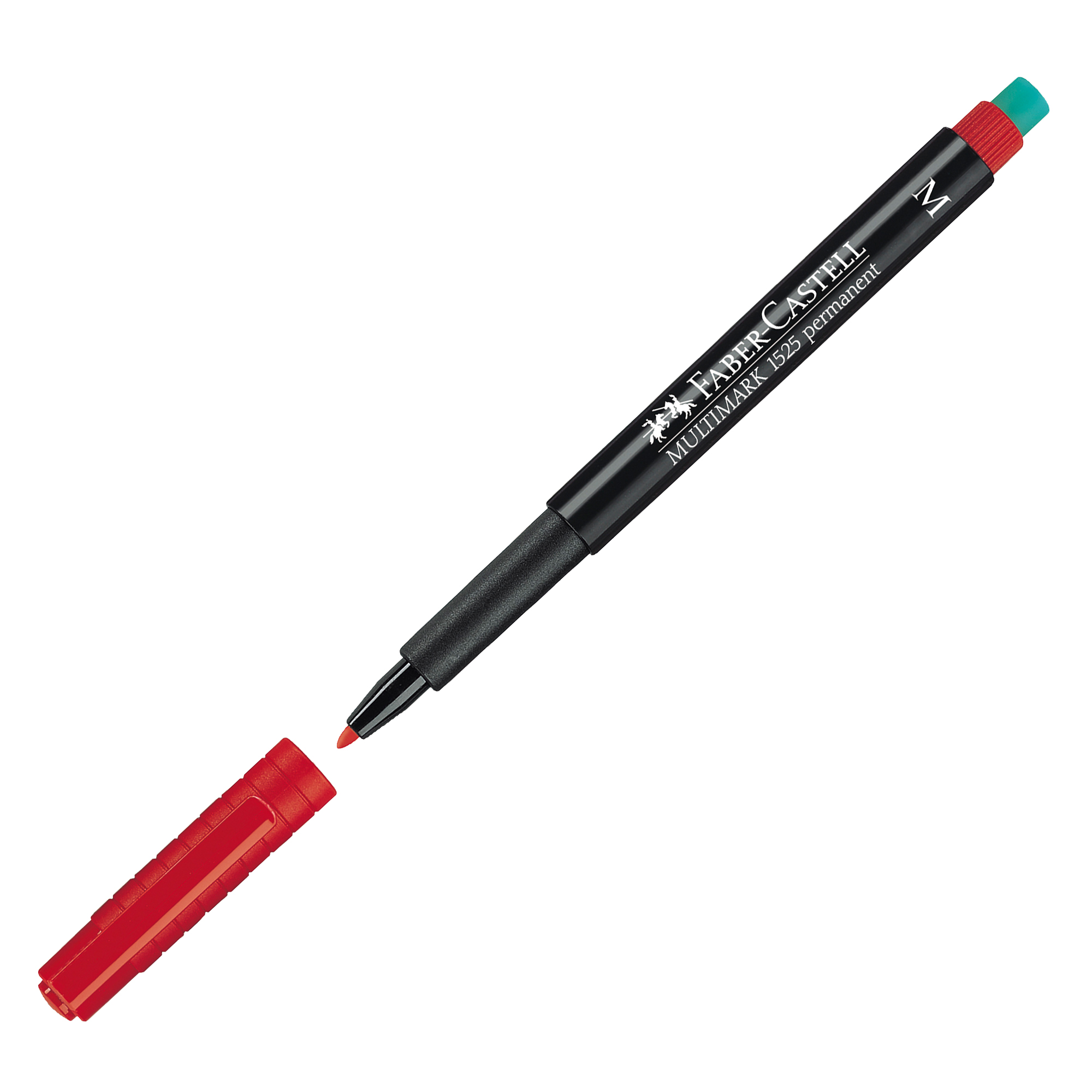 Pennarello Multimark universale permanente con gomma - punta media 1,0mm -  rosso - Faber Castell su