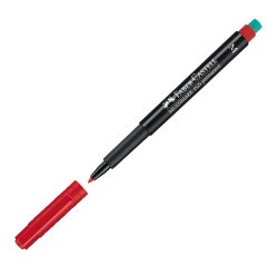 Pennarello Multimark universale permanente con gomma - punta media 1,0mm - rosso - Faber-Castell