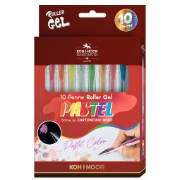 Roller gel colorati - colori pastel - Koh I Noor - astuccio 10 roller