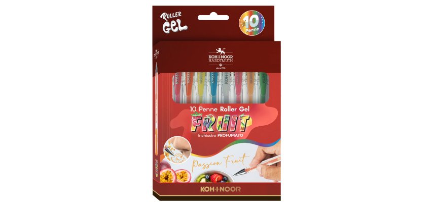 Roller gel colorati - colori fruit - Koh.I.Noor - astuccio 10 roller