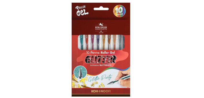 Koh-I-Noor NAGP10S gel pen Capped gel pen Blue, Green, Grey, Orange, Pink, Red 10 pc(s)
