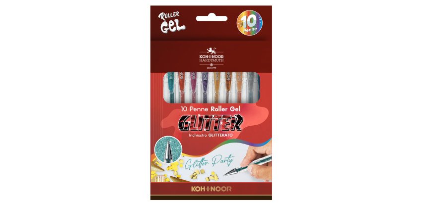 Koh-I-Noor NAGP10S gel pen Capped gel pen Blue, Green, Grey, Orange, Pink, Red 10 pc(s)