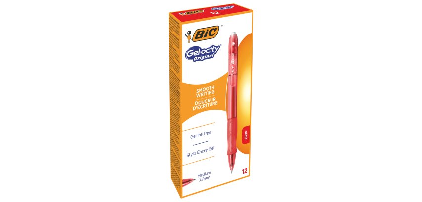 BIC 829159 ballpoint pen Red Clip-on retractable ballpoint pen 12 pc(s)